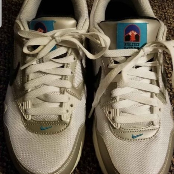 Women's White Silver Teal Running Shoes - Picture 2 of 3